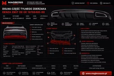 Lower part of rear bumper DENZA Z9GT OE 15700495-00 - dodatkowe zdjecie